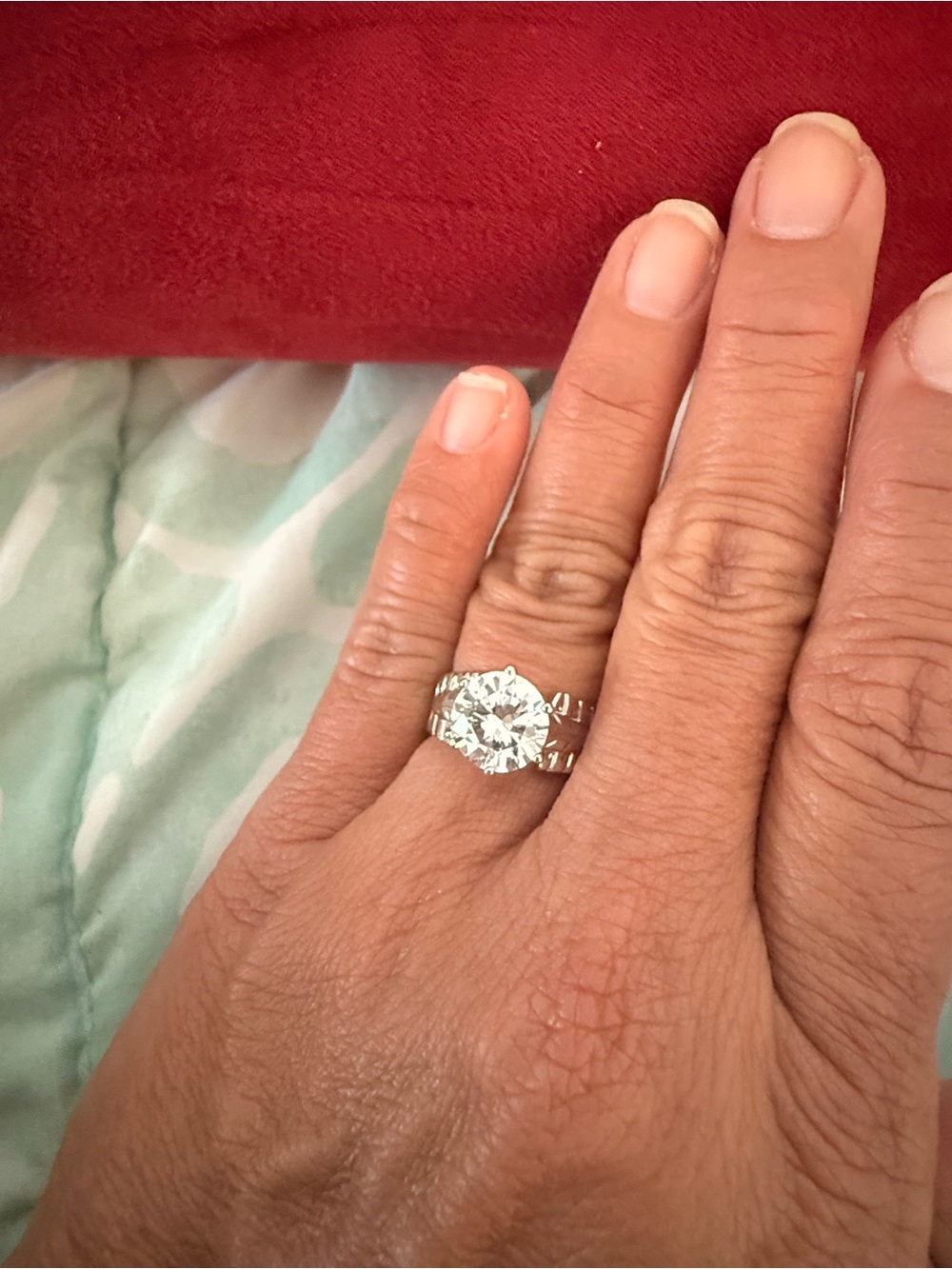 Solitaire Diamond fashion ring/ size 6/925 silver / pretty design
